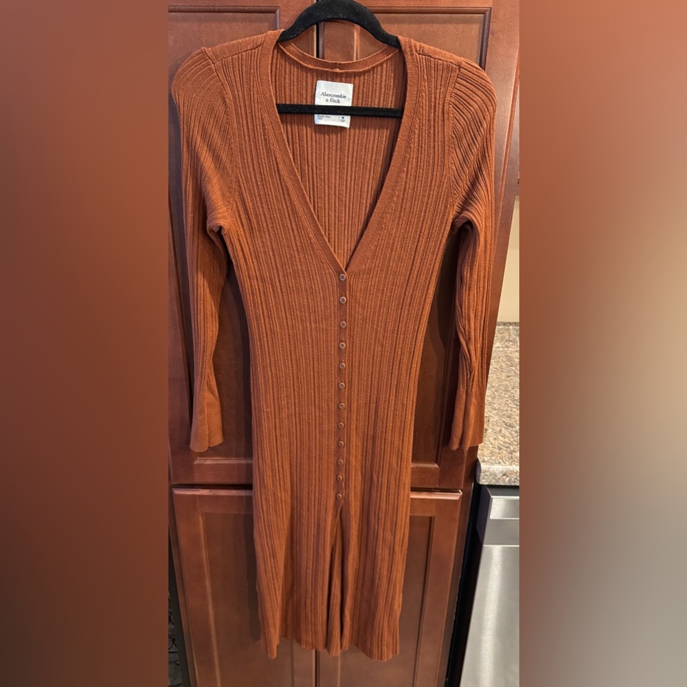 Abercrombie & Fitch ribbed button down sweater dress size M